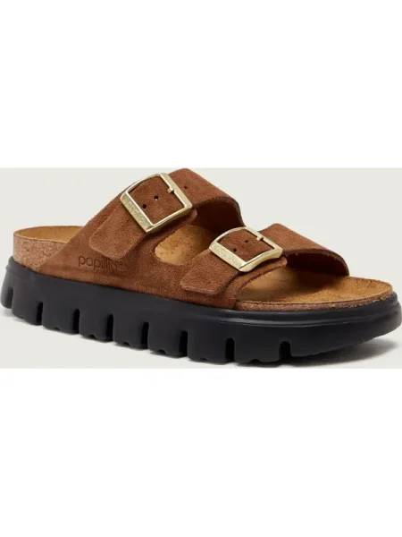 Birkenstock Papucs Arizona Chunky | Birkenstock x Papillio | narrow fit | hasított bőr barna