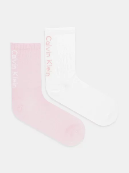 Чорапи Calvin Klein Jeans 2 чифта розово