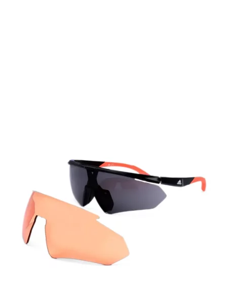 Ochelari de soare Adidas cu imprimeu geometric cu autograf alb