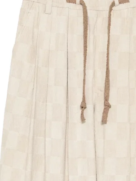 Pantaloni Ziggy Chen în carouri cu cordon