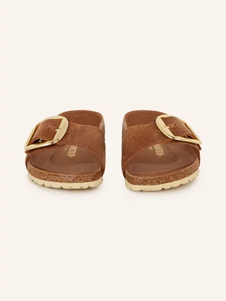 Klapki Birkenstock skórzane na sprzączkę czarne