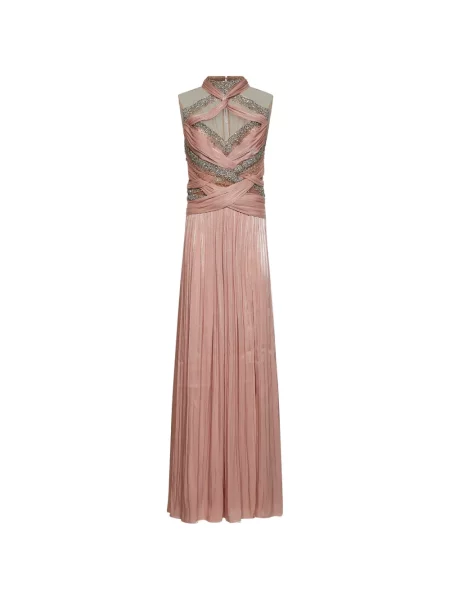 Rochie maxi Costarellos drapată roz