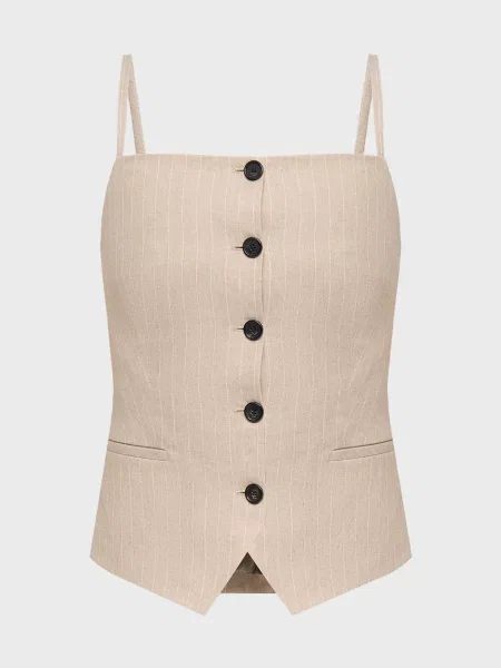 Смугастий жилет Hugo бежевий