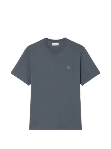 Tricou Lacoste cu decolteu rotund cu autograf gri
