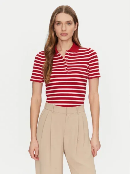 Tommy Hilfiger Polo marškinėliai Slim Fit raudona