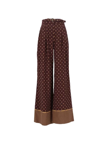 Pantaloni Zimmermann cu imagine cu imprimeu geometric maro