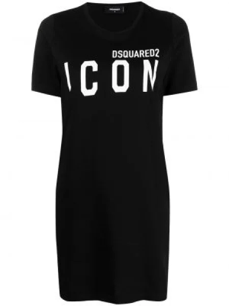 Rochie tip cămașă Dsquared2 cu imagine de costum negru