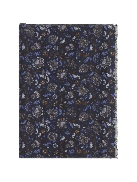 Fular Kiton cu model floral cu imagine albastru