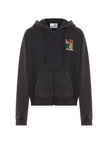 Hanorac cu glugă Love Moschino cu imagine negru