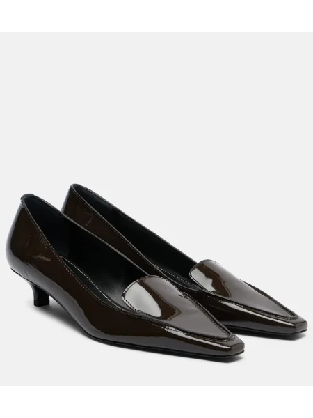Pantofi cu toc Toteme din piele de lac maro