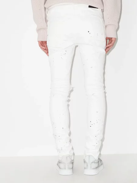 Skinny skinny džíny Purple Brand s potiskem bílé