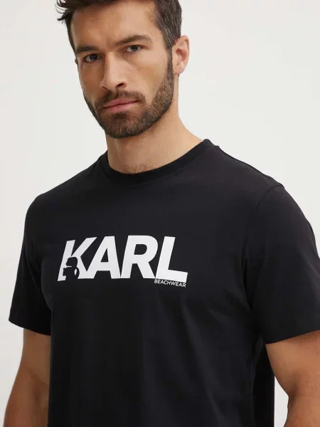 Тениска Karl Lagerfeld с принт черно
