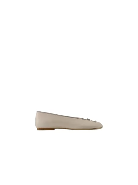 Balerinki Burberry skórzane białe