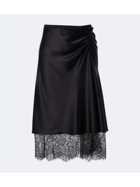 Fustă midi Sir din satin negru