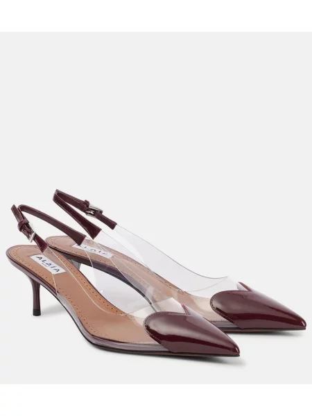 Pantofi cu toc Alaïa din piele slingback bordo