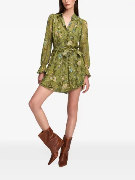 Rochie mini Cinq A Sept cu model floral cu imagine verde
