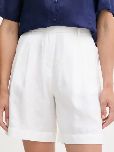 United Colors of Benetton pantaloni scurți pentru femei din in alb