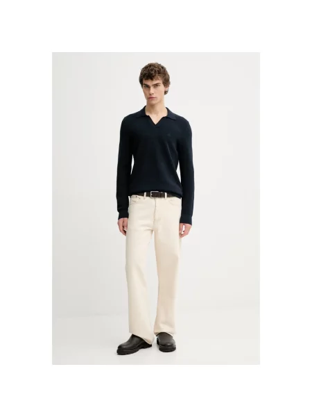 Sweter o kroju regular fit z czystej bawełny Marc O'polo niebieski