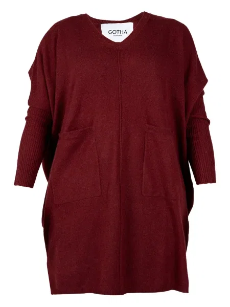 Pulover Gotha din cașmir roșu