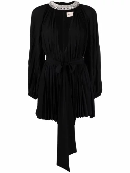 Rochie mini Alexandre Vauthier plisată de cristal de costum negru