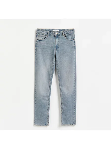 Reserved Džíny straight se středně vysokým sedem indigo jeans