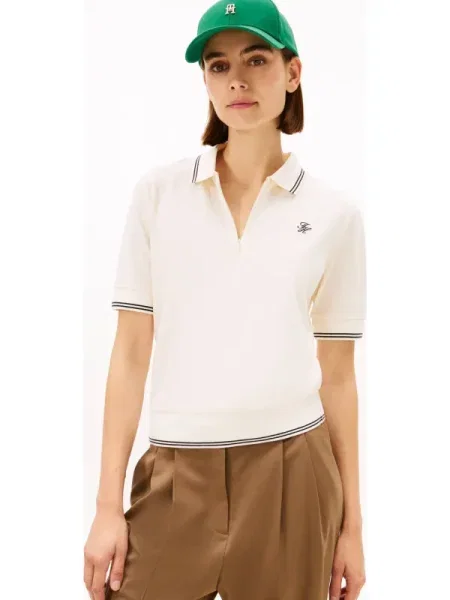 TOMMY HILFIGER Tricou bej deschis negru