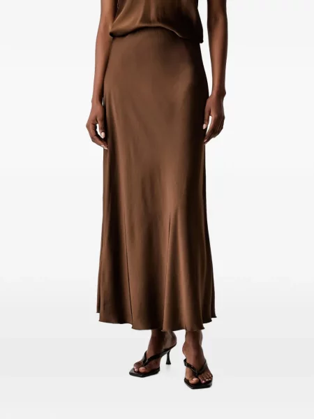 Spódnica maxi Haveone brązowa