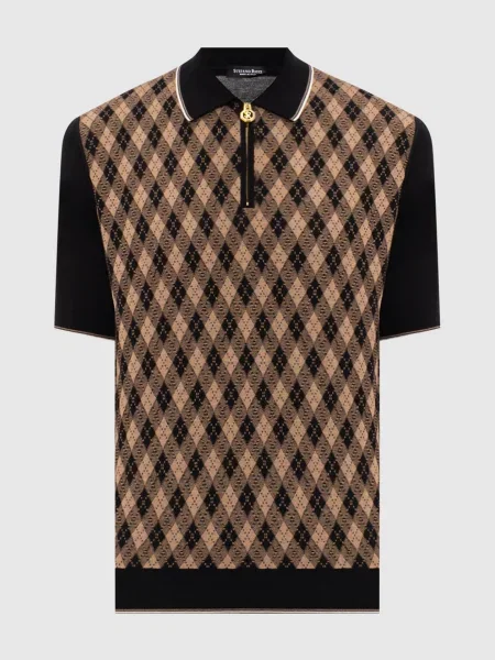 Поло Stefano Ricci с принтом черное