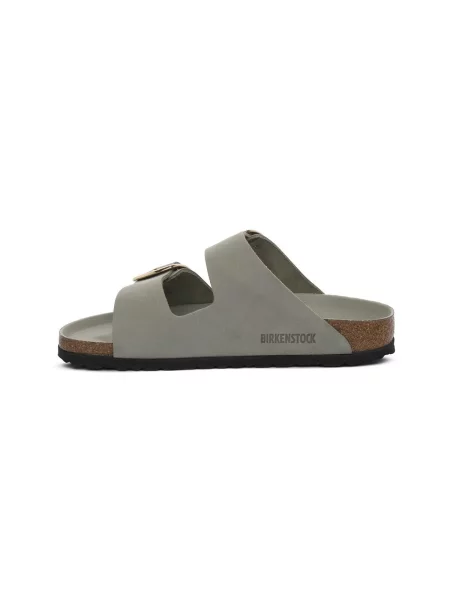 Papuci Birkenstock din piele cu cataramă verde