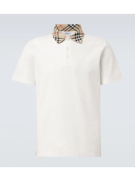 Tricou polo Burberry alb