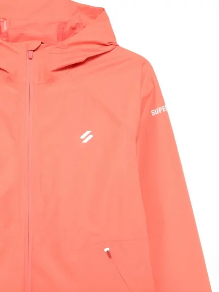Geacă Superdry cu glugă roz