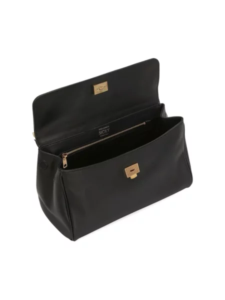 Torebka Dolce And Gabbana skórzana retro czarna