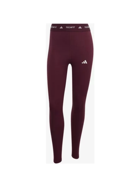 Długie legginsy adidas Techfit bordowy S czerwone