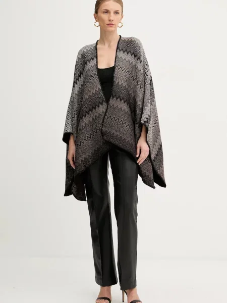 Вовняне пончо Missoni легке коричневий