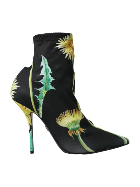 Botki Dolce And Gabbana w kwiatki ze stretchu