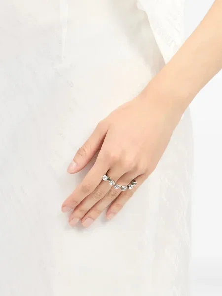 Inel Mm6 Maison Margiela de cristal argintiu