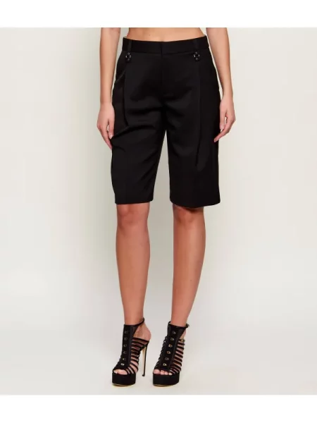 Elisabetta Franchi Pantaloni scurți cu adaos de lână negru