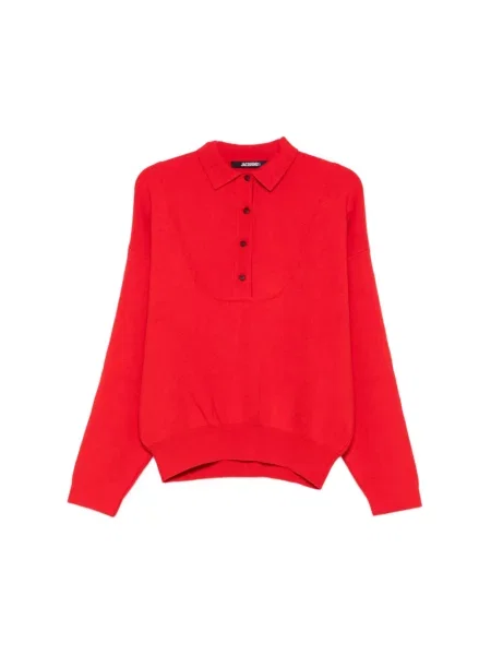 Koszulka polo Jacquemus wełniana czerwona
