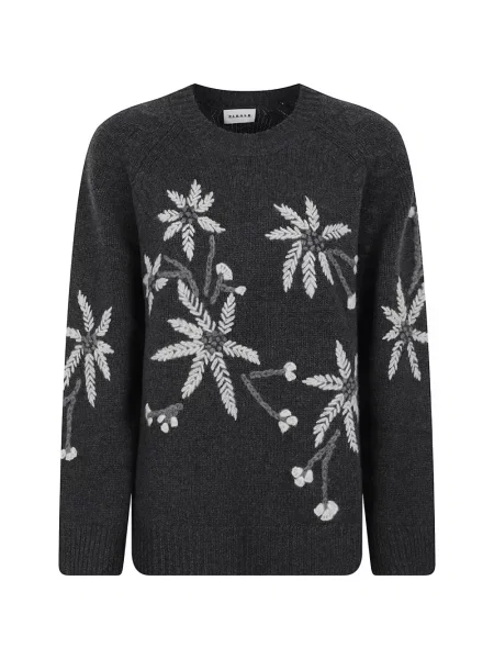 Pulover P.a.r.o.s.h. cu model floral gri