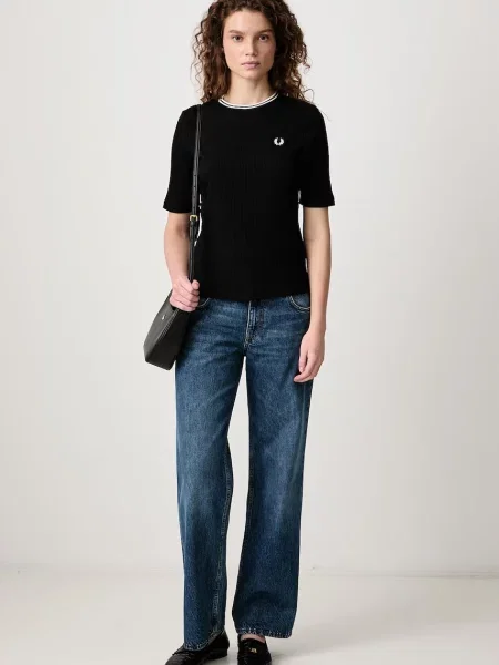 Fred Perry tricou cu pentru femei negru