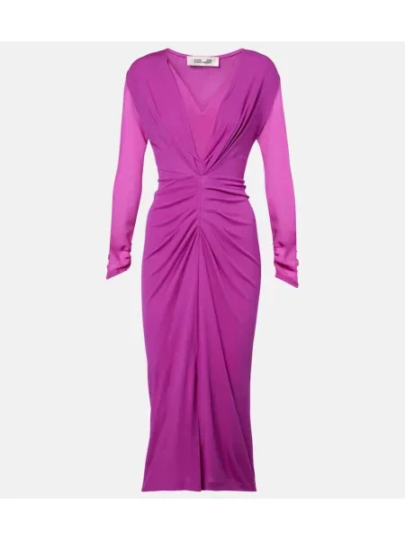 Rochie midi Diane Von Furstenberg din jerseu până la genunchi de costum violet