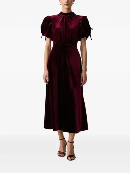 Rochie midi Silvian Heach de catifea roșu