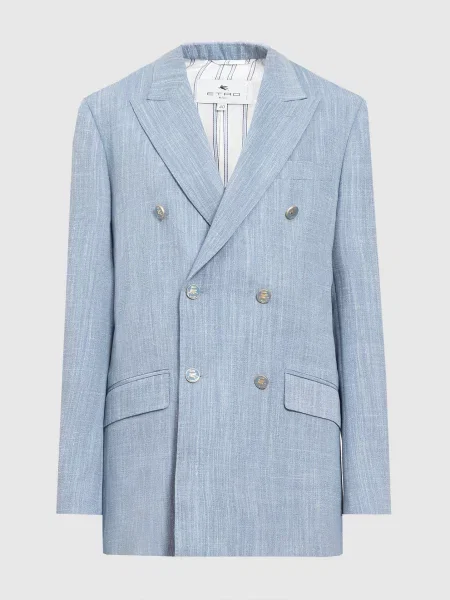 Двобортний жакет Etro блакитний