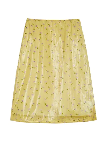 Fustă midi Jil Sander până la genunchi galben