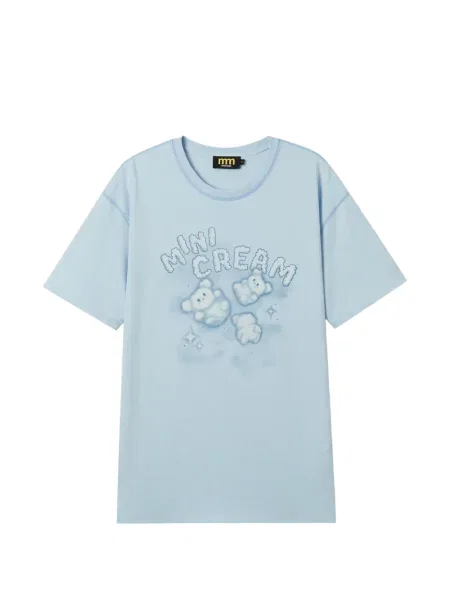 Mini tricou Mini Cream cu imagine mini albastru