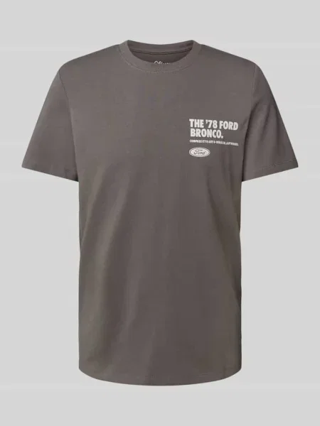 T-shirt o kroju regular fit z czystej bawełny z aplikacją Ford® S.oliver Red Label
