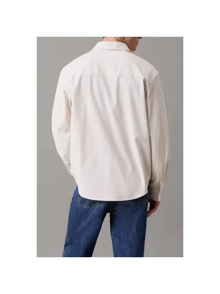 Koszula dżinsowa Calvin Klein Jeans z długim rękawem beżowa