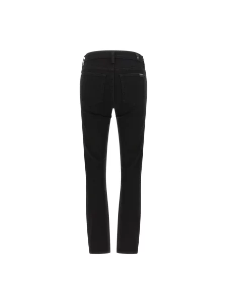 7 For All Mankind Jeansy Skinny The Ankle Skinny schwarz czarne