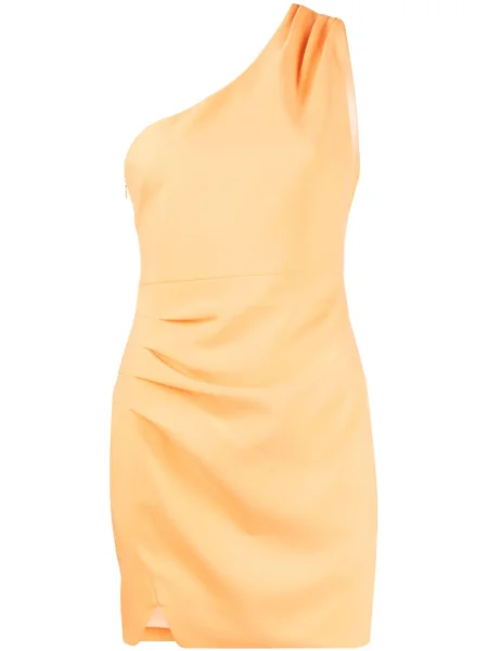 Rochie mini Likely cu un umăr gol portocaliu