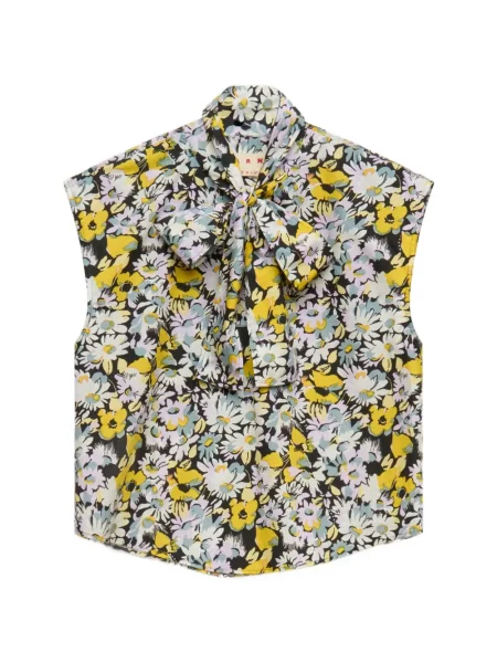 Bluză Marni fără mâneci cu model floral cu imagine negru